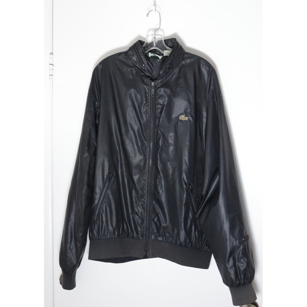 Vintage Lacoste Windbreaker Black Jacket Mens XL